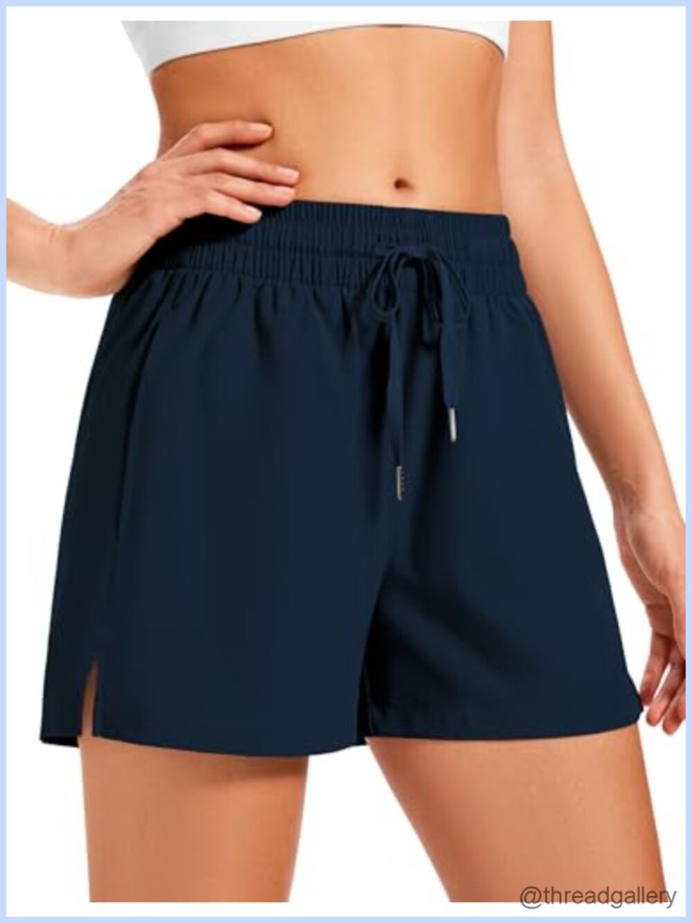 Womens 3" Inseam Athletic Running Shorts Woven Drawstring Pockets Quick Dry